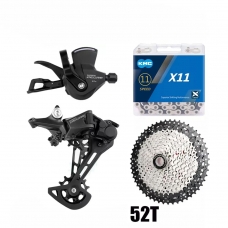 Комплект Shimano Deore SL M5100, 11ск, переключатель Deore,манетка Deore, кассета 11-50 Sunshine, цепь KМС Х11