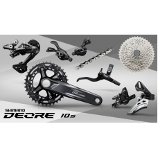 Комплект Shimano Deore SL M4100, 10ск,переключатель Deore RD-M4120, манетка Deore SL-M4100-R, кассета 11-46 Sunshine, цепь KМС Х10-116L