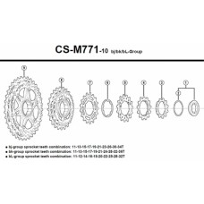 Звезда для кассеты XT M771-10